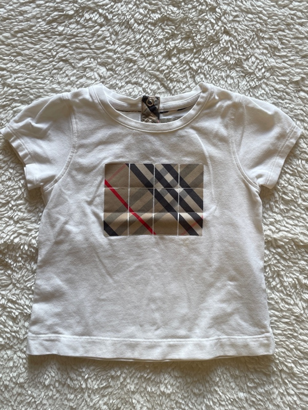 Burberry White Short Sleeve Tee with Signature Logo 3T